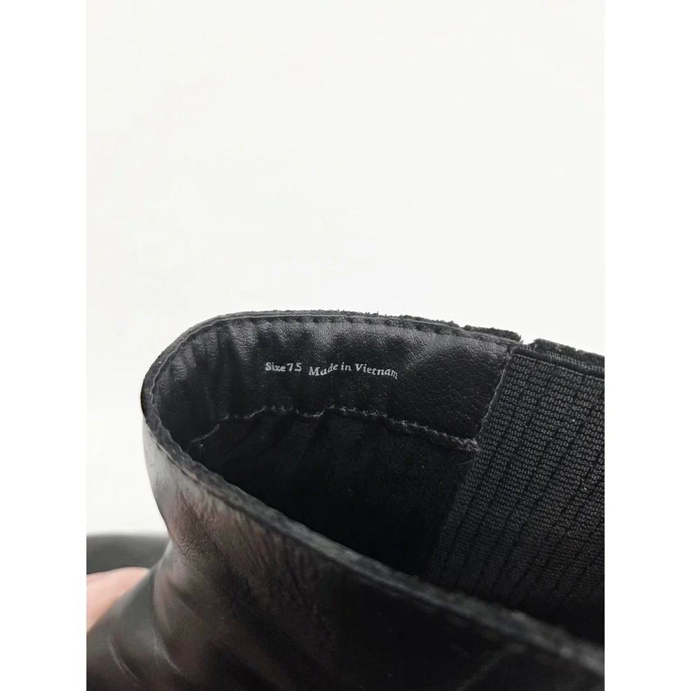 Dolce Vita Martey Shoes Women 7.5 Black Leather Ankle Bootie Goth Lug Chunky